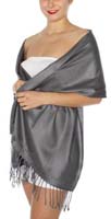 Pashmina Style Wrap - Charcoal Gray