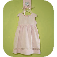 Pink Linen Drawnwork Sundress