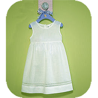 White Linen Drawnwork Sundress