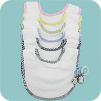 Gingham Trim Velour Terry Infant Bib