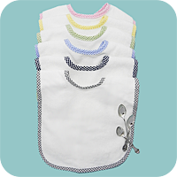 Gingham Trim Velour Terry Dinner Bib