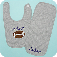 Heather Grey Knit Bib or Burp Cloth
