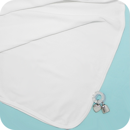 White Cotton Knit Baby Blanket