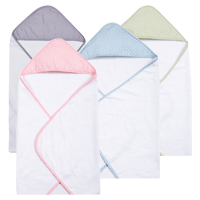 Polka Dot Cotton and Terry Cloth Hooded Towel