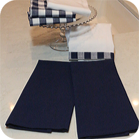 Solid Flat-Weave Kitchen Towel - Cowboy Navy