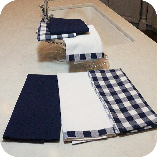 Navy Buffalo Check Kitchen Towel