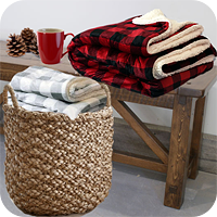 Buffalo Plaid Sherpa Blanket With Hidden Zipper