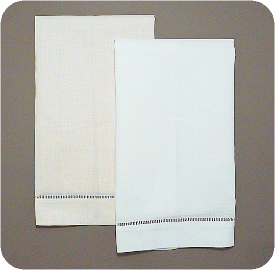 Hemstitched Guest Towel - White or Ecru