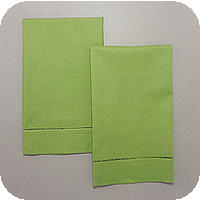 Kiwi Green Solid Hemstitched Guest Towels