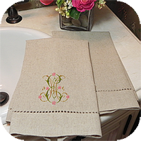 Oatmeal Hemstitched GUEST TOWEL