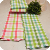 Cheery Check Plaid Kitchen Towels