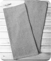 Grey Mini Check Trim Kitchen Towel