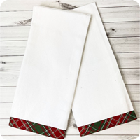 Holiday Plaid Trim Kitchen Towels