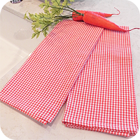 Carrot Orange Mini Check Kitchen Towels