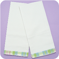 Whimsy Pastel Plaid Trim Kitchen Towels