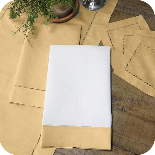 Linen Border Guest Towel - Luxury Neutrals