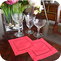 Solid Red Cocktail Napkins - One Dozen