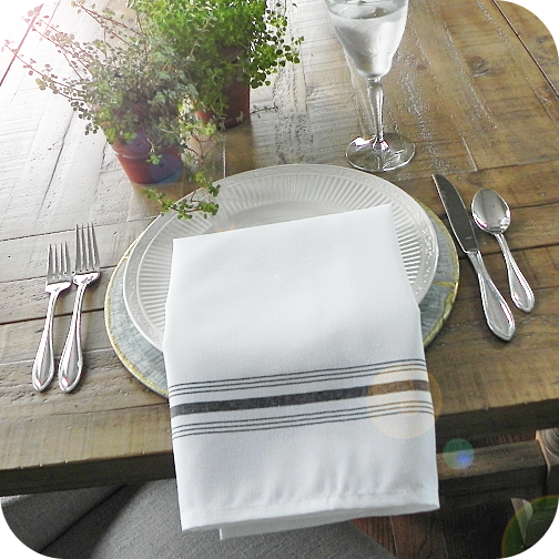 Black Stripe Hotel Restaurant Napkins
