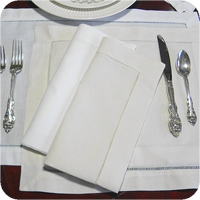 Hemstitched Dinner Napkins - 20 Inch (White or Ecru)