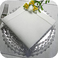 Hemstitched Luncheon Napkins - 12 Inch White