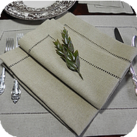 Oatmeal Hemstitched Dinner Napkins