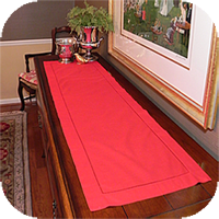 Solid Red Hemstitched Tablerunner